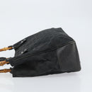 GUCCI GG Canvas Bamboo Tote Bag Black 112526 Auth 158362-5