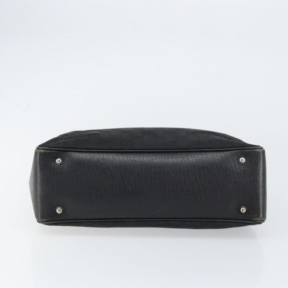 GUCCI GG Canvas Bamboo Tote Bag Black 112526 Auth 158362