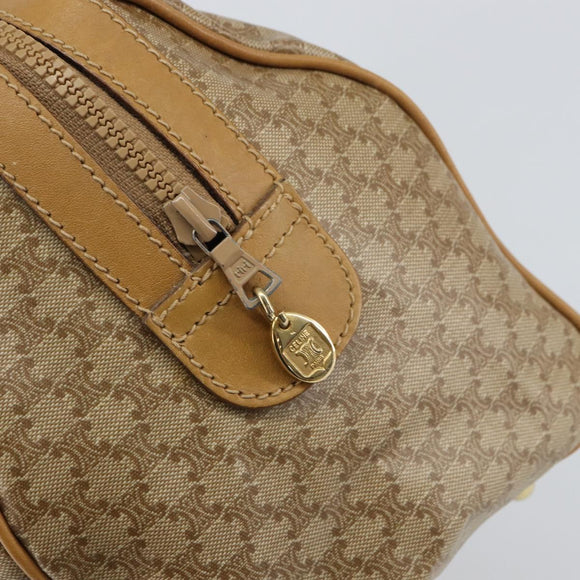 CELINE Macadam Canvas Hand Bag PVC Beige Gold Auth 158363