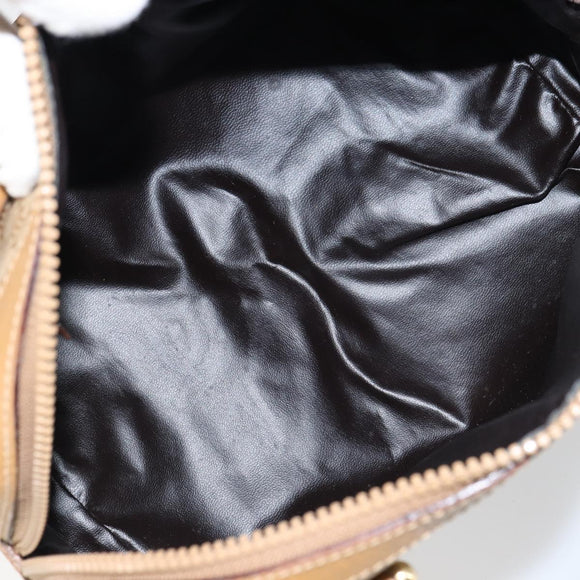 CELINE Macadam Canvas Hand Bag PVC Beige Gold Auth 158363