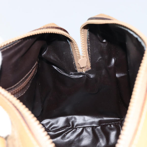 CELINE Macadam Canvas Hand Bag PVC Beige Gold Auth 158363