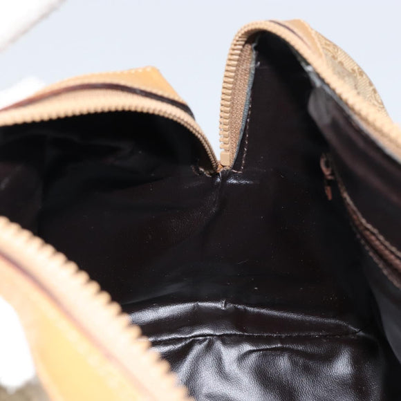 CELINE Macadam Canvas Hand Bag PVC Beige Gold Auth 158363