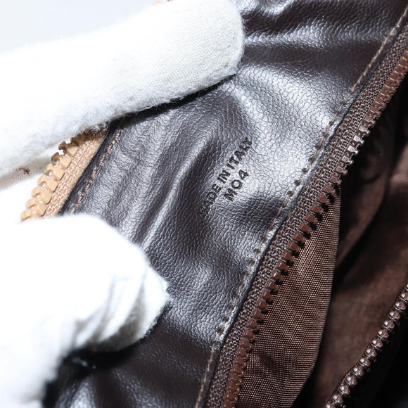 CELINE Macadam Canvas Hand Bag PVC Beige Gold Auth 158363