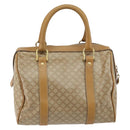 CELINE Macadam Canvas Hand Bag PVC Beige Gold Auth 158363-2