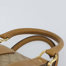 CELINE Macadam Canvas Hand Bag PVC Beige Gold Auth 158363-8