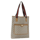 GUCCI GG Plus Supreme Web Sherry Line Tote Bag PVC Beige Gold Auth 158364-1