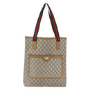 GUCCI GG Plus Supreme Web Sherry Line Tote Bag PVC Beige Gold Auth 158364-2
