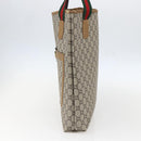 GUCCI GG Plus Supreme Web Sherry Line Tote Bag PVC Beige Gold Auth 158364-5