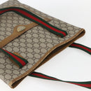 GUCCI GG Plus Supreme Web Sherry Line Tote Bag PVC Beige Gold Auth 158364-6