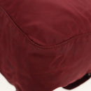 PRADA Shoulder Bag Nylon Bordeaux Silver Auth 158366-19