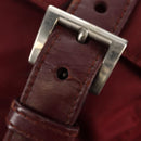 PRADA Shoulder Bag Nylon Bordeaux Silver Auth 158366-8