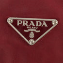 PRADA Shoulder Bag Nylon Bordeaux Silver Auth 158366-21