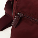PRADA Shoulder Bag Nylon Bordeaux Silver Auth 158366-22