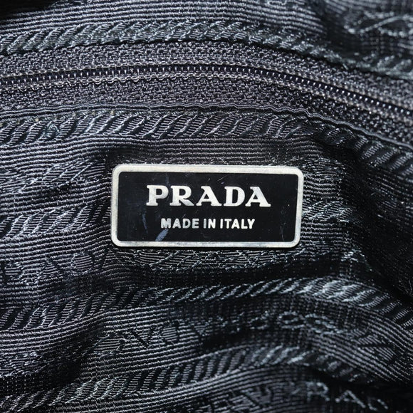 PRADA Shoulder Bag Nylon Bordeaux Silver Auth 158366