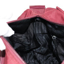 PRADA Shoulder Bag Nylon Bordeaux Silver Auth 158366-30