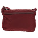 PRADA Shoulder Bag Nylon Bordeaux Silver Auth 158366-2