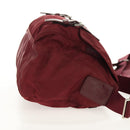 PRADA Shoulder Bag Nylon Bordeaux Silver Auth 158366-4