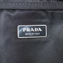 PRADA Boston Bag Nylon Black Silver Auth 158367-18