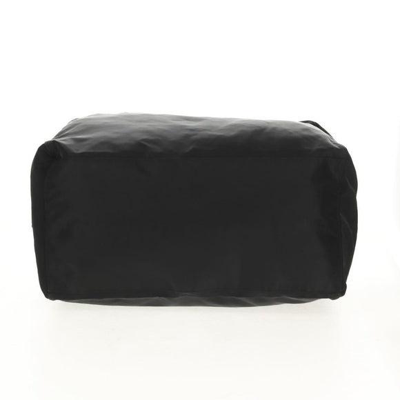 PRADA Boston Bag Nylon Black Silver Auth 158367