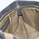 FENDI Pecan Canvas Hand Bag Black Brown Auth 158368-20