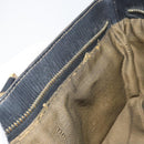 FENDI Pecan Canvas Hand Bag Black Brown Auth 158368-11