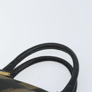 FENDI Pecan Canvas Hand Bag Black Brown Auth 158368-14