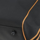 SAINT LAURENT Boston Bag PVC Canvas Black Brown gold Auth 158370-9