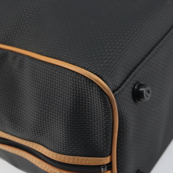 SAINT LAURENT Boston Bag PVC Canvas Black Brown gold Auth 158370