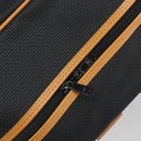 SAINT LAURENT Boston Bag PVC Canvas Black Brown gold Auth 158370-10