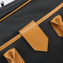 SAINT LAURENT Boston Bag PVC Canvas Black Brown gold Auth 158370-17