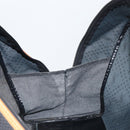 SAINT LAURENT Boston Bag PVC Canvas Black Brown gold Auth 158370-19