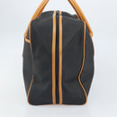 SAINT LAURENT Boston Bag PVC Canvas Black Brown gold Auth 158370-4