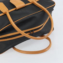 SAINT LAURENT Boston Bag PVC Canvas Black Brown gold Auth 158370-7