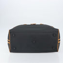 SAINT LAURENT Boston Bag PVC Canvas Black Brown gold Auth 158370-5