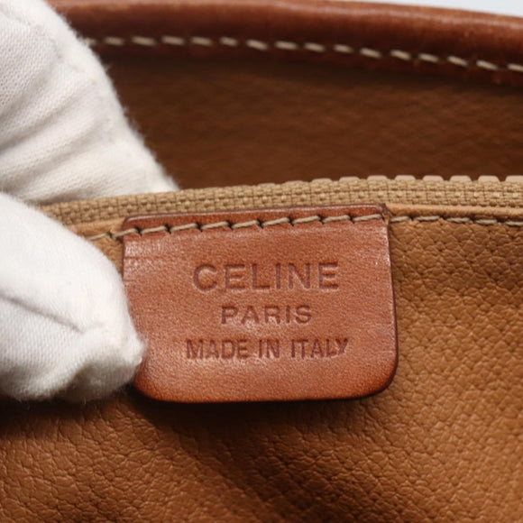 CELINE Macadam Canvas Tote Bag PVC Leather Brown Gold Auth 158371