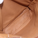 CELINE Macadam Canvas Tote Bag PVC Leather Brown Gold Auth 158371-16