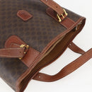 CELINE Macadam Canvas Tote Bag PVC Leather Brown Gold Auth 158371-6