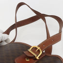 CELINE Macadam Canvas Tote Bag PVC Leather Brown Gold Auth 158371-8