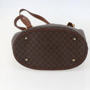 CELINE Macadam Canvas Tote Bag PVC Leather Brown Gold Auth 158371-9