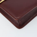 CARTIER Must Line Shoulder Bag Leather Bordeaux Gold Auth 158372-11