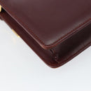 CARTIER Must Line Shoulder Bag Leather Bordeaux Gold Auth 158372-13
