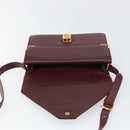 CARTIER Must Line Shoulder Bag Leather Bordeaux Gold Auth 158372-15