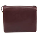 CARTIER Must Line Shoulder Bag Leather Bordeaux Gold Auth 158372-3