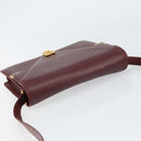 CARTIER Must Line Shoulder Bag Leather Bordeaux Gold Auth 158372-6