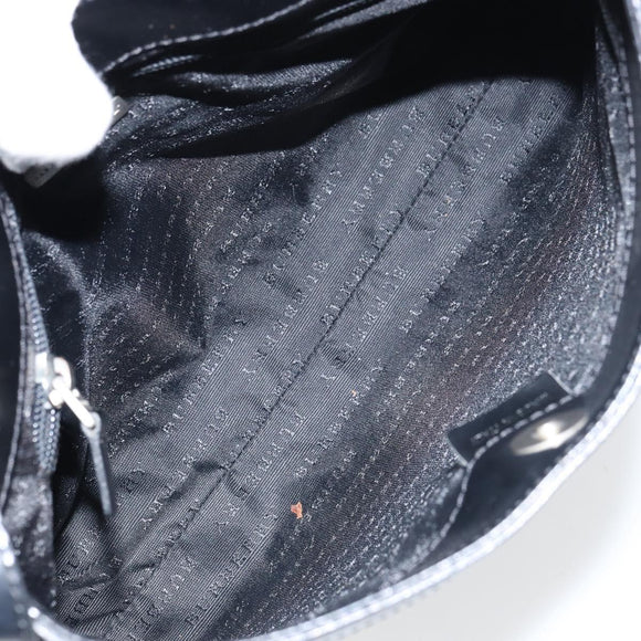 BURBERRY Nova Check Shoulder Bag PVC Beige Silver Auth 158373