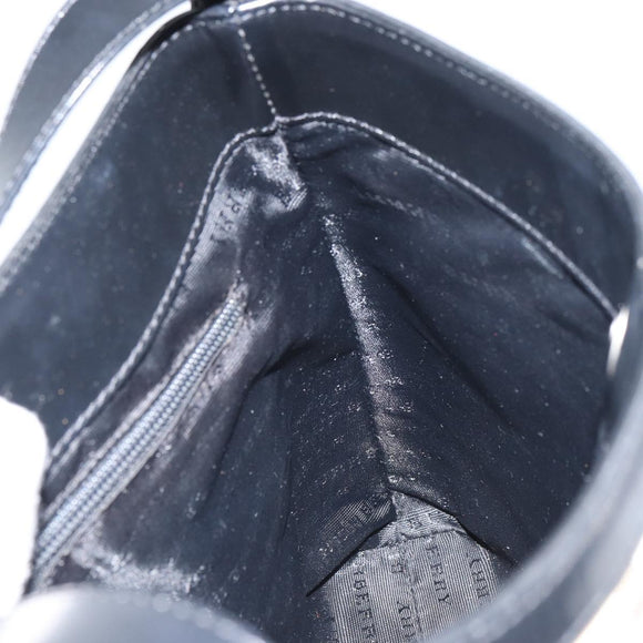 BURBERRY Nova Check Shoulder Bag PVC Beige Silver Auth 158373