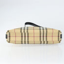 BURBERRY Nova Check Shoulder Bag PVC Beige Silver Auth 158373-5