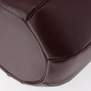 CARTIER Must Line Shoulder Bag Leather Bordeaux Gold Auth 158375-13