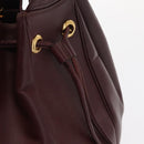 CARTIER Must Line Shoulder Bag Leather Bordeaux Gold Auth 158375-14