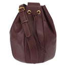 CARTIER Must Line Shoulder Bag Leather Bordeaux Gold Auth 158375-3